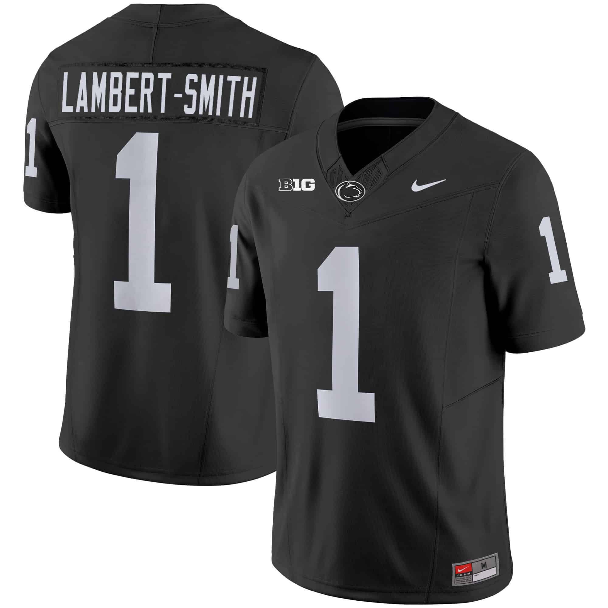 Men Penn State Nittany Lions #1 Lambert-Smith Black 2024 Nike Vapor Limited NCAA Jersey style 1->ncaa teams->NCAA Jersey